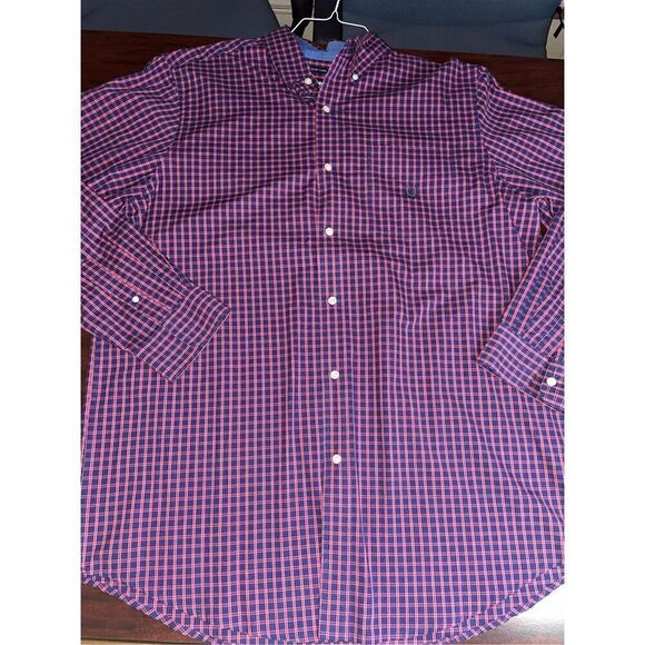 Chaps Mens Plaid Button Down Dress Shirt Size X-Large Tall - Picture 1 of 8